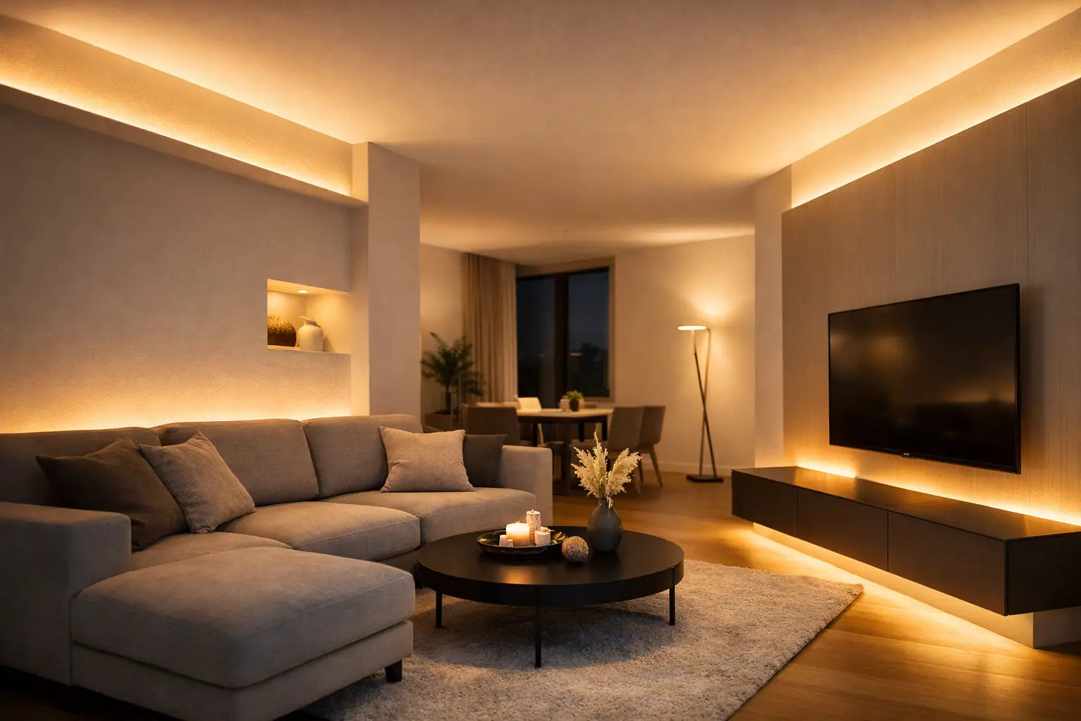 Indirektes Licht modern einrichten