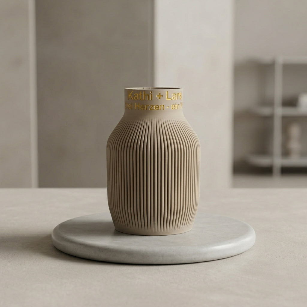 Personalisierte Designvase Stria mit Gravur