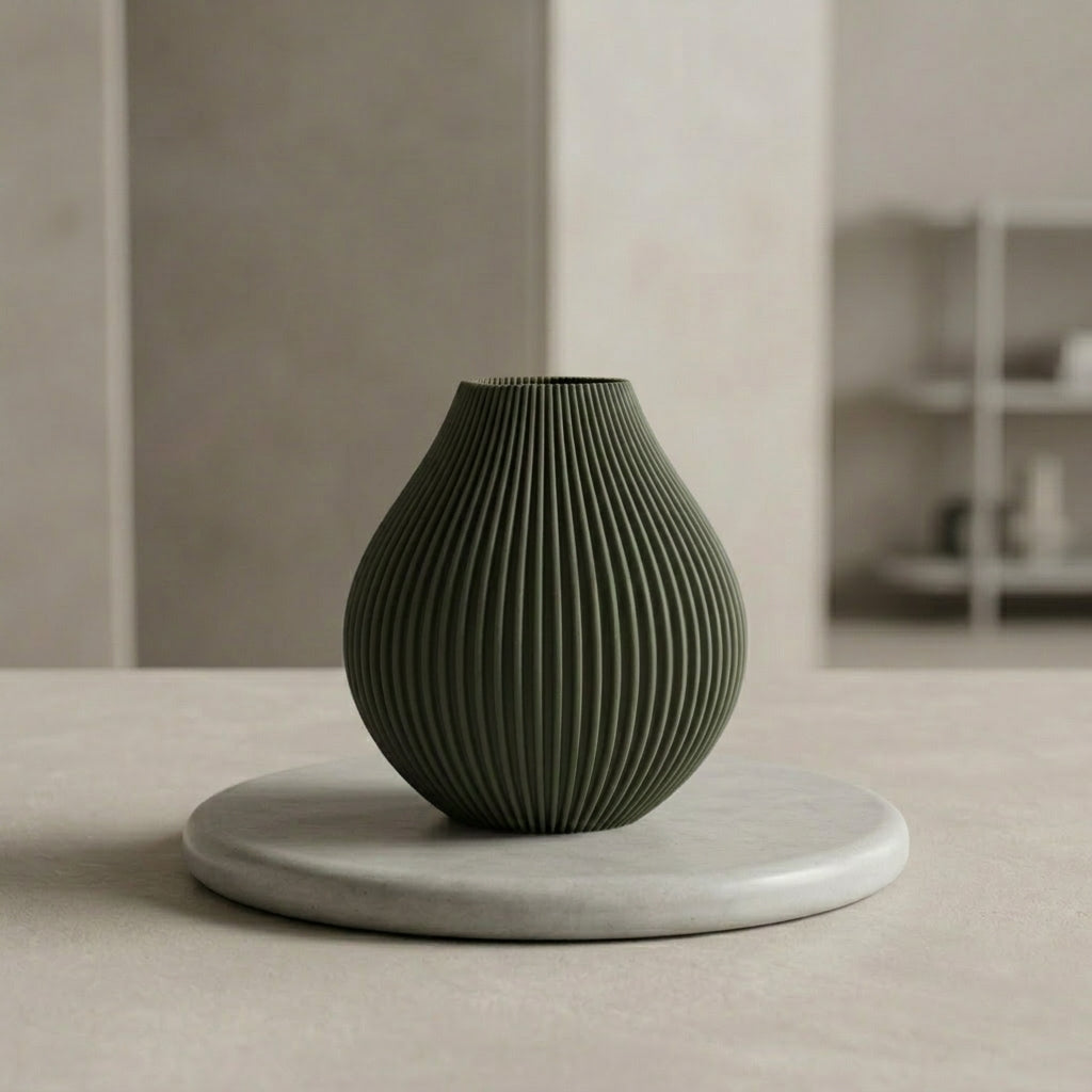 Vase Bulba in der Farbe Olivgrün