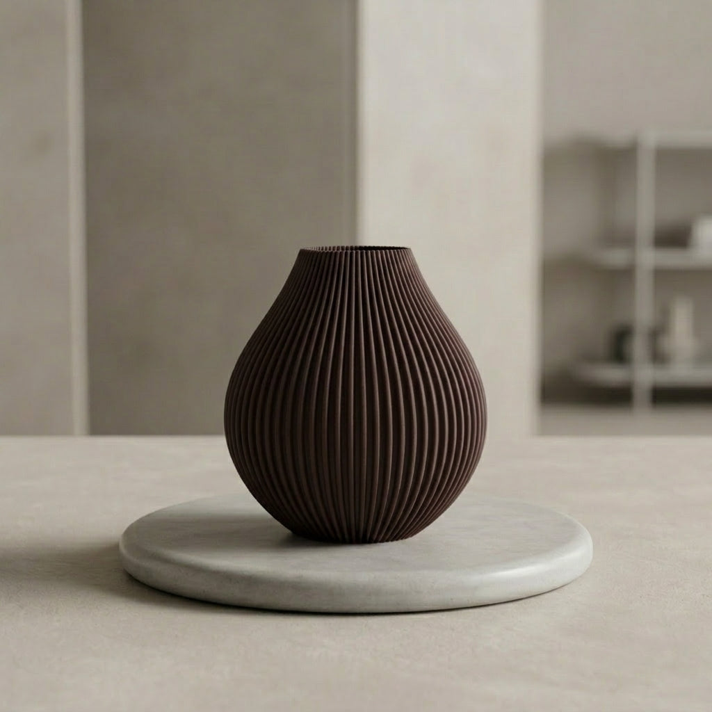 Vase Bulba in der Farbe Zartbitter