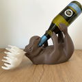Elch Weinflaschenhalter in Farbe Cacao