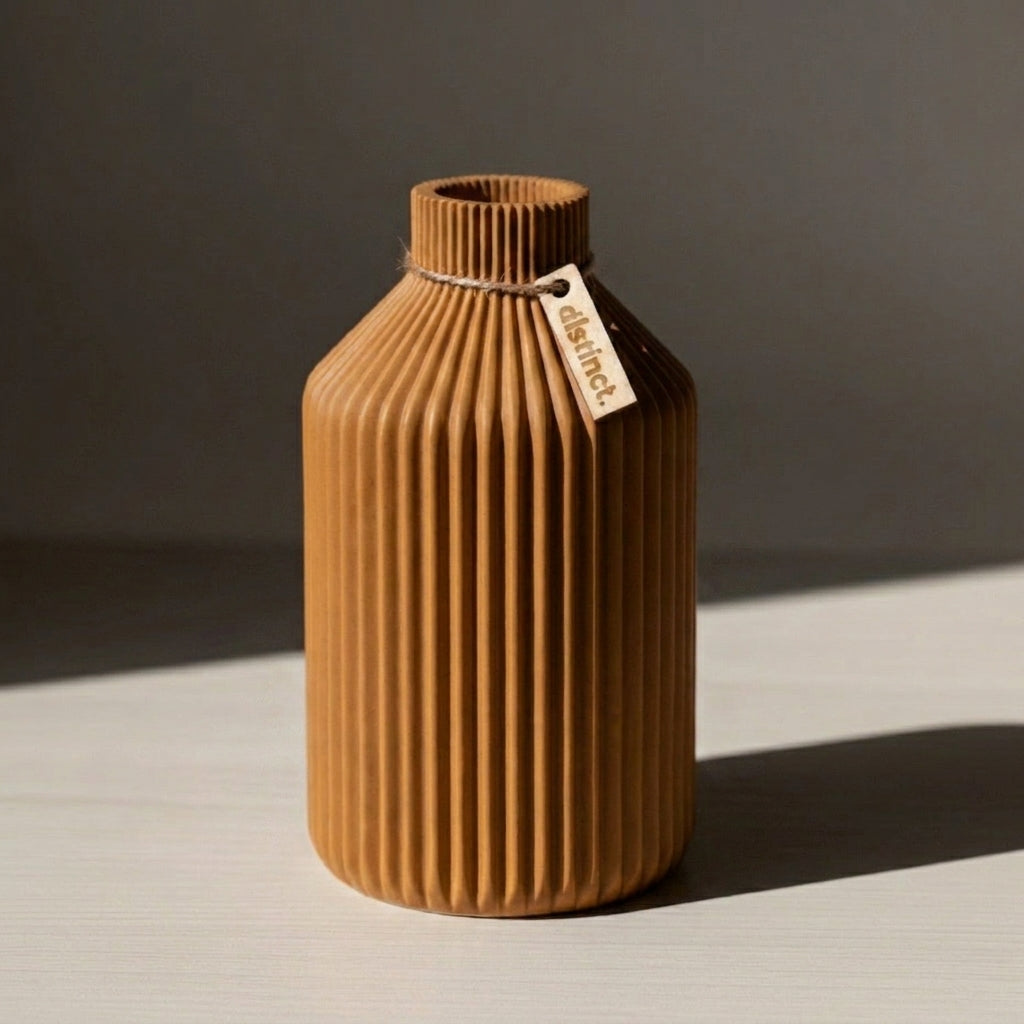 Vase Filo in Karamell - Filigrane Design-Vase für dein zu Hause