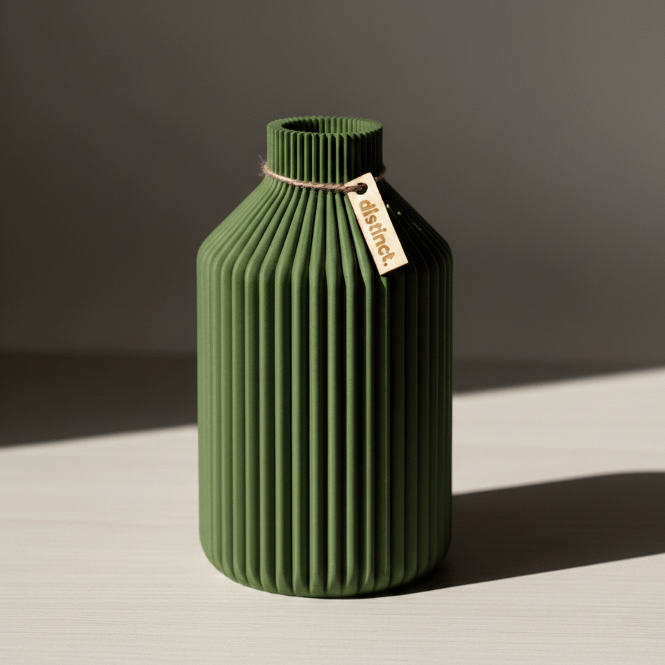 Vase Filo in Olivgrün - Filigrane Design-Vase für dein zu Hause