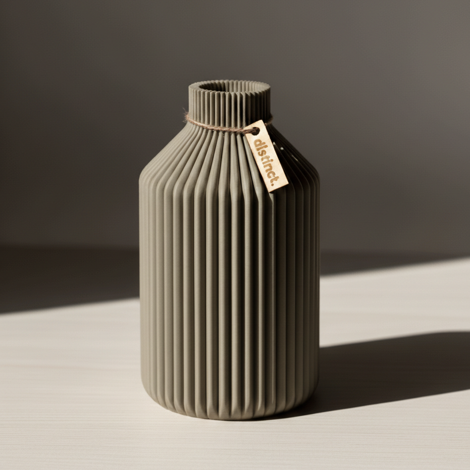Vase Filo in Kieselgrau - Filigrane Design-Vase für dein zu Hause