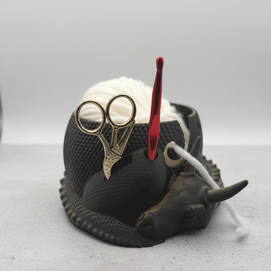 Garnschale Drache von distinct. – 3D-gedruckte Wollschale im Drachen-Design