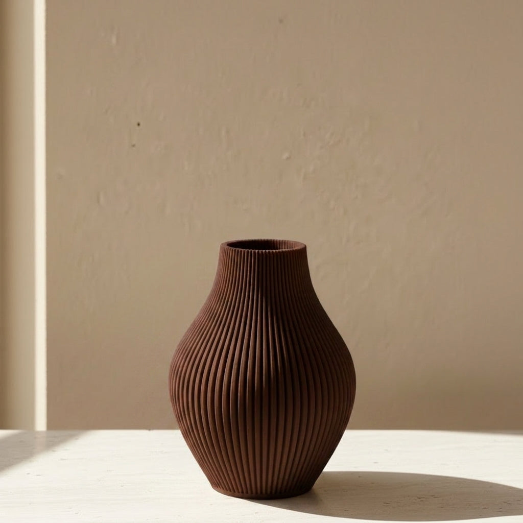 Vase Oliva in der Farbe Zartbitter