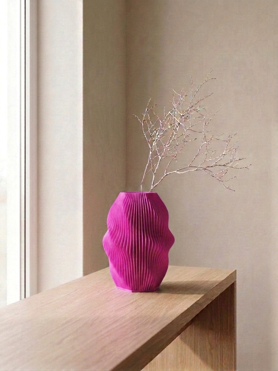 Vase Onda in der Farbe Drachenfrucht