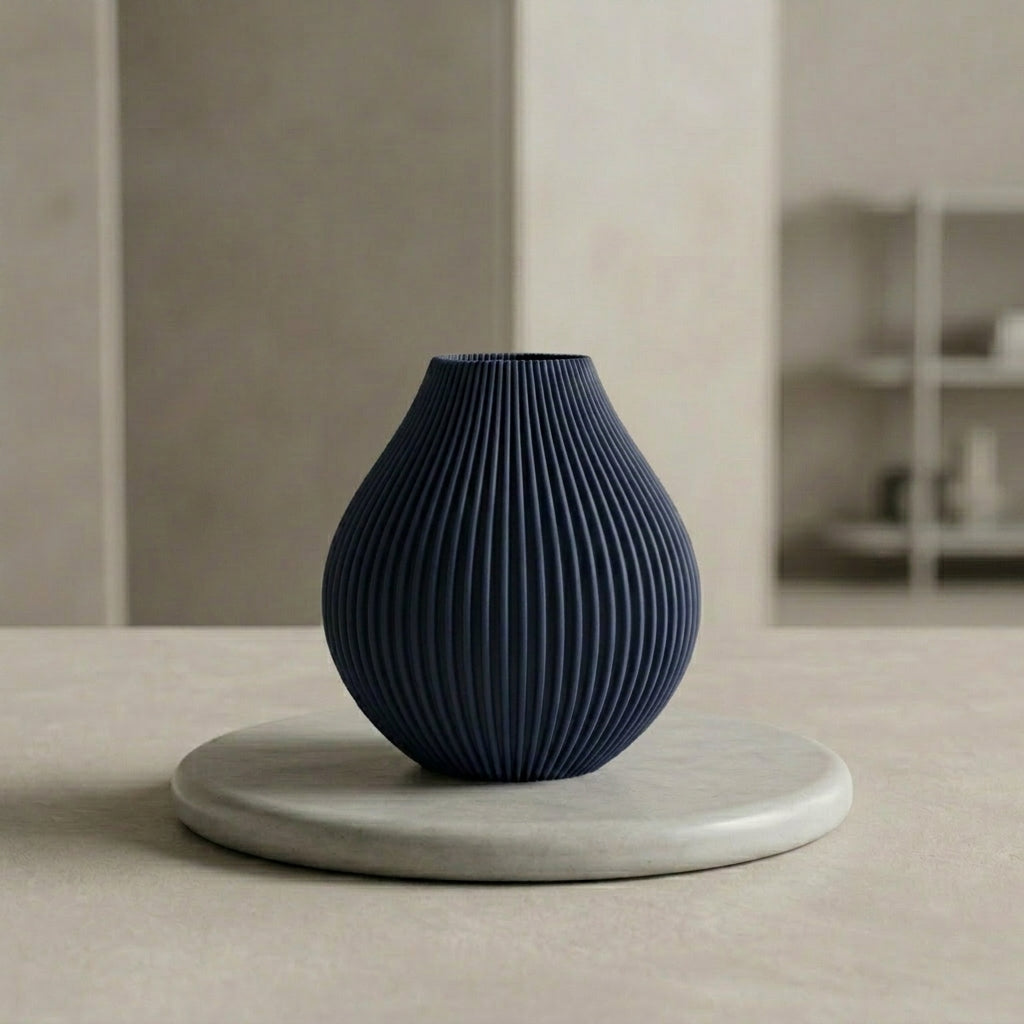 Vase Onda in der Farbe Nachtblau