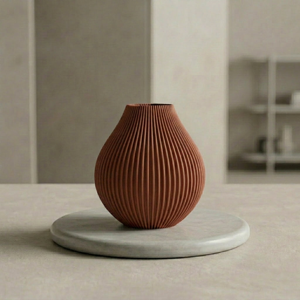 Vase Onda in der Farbe Terrakotta