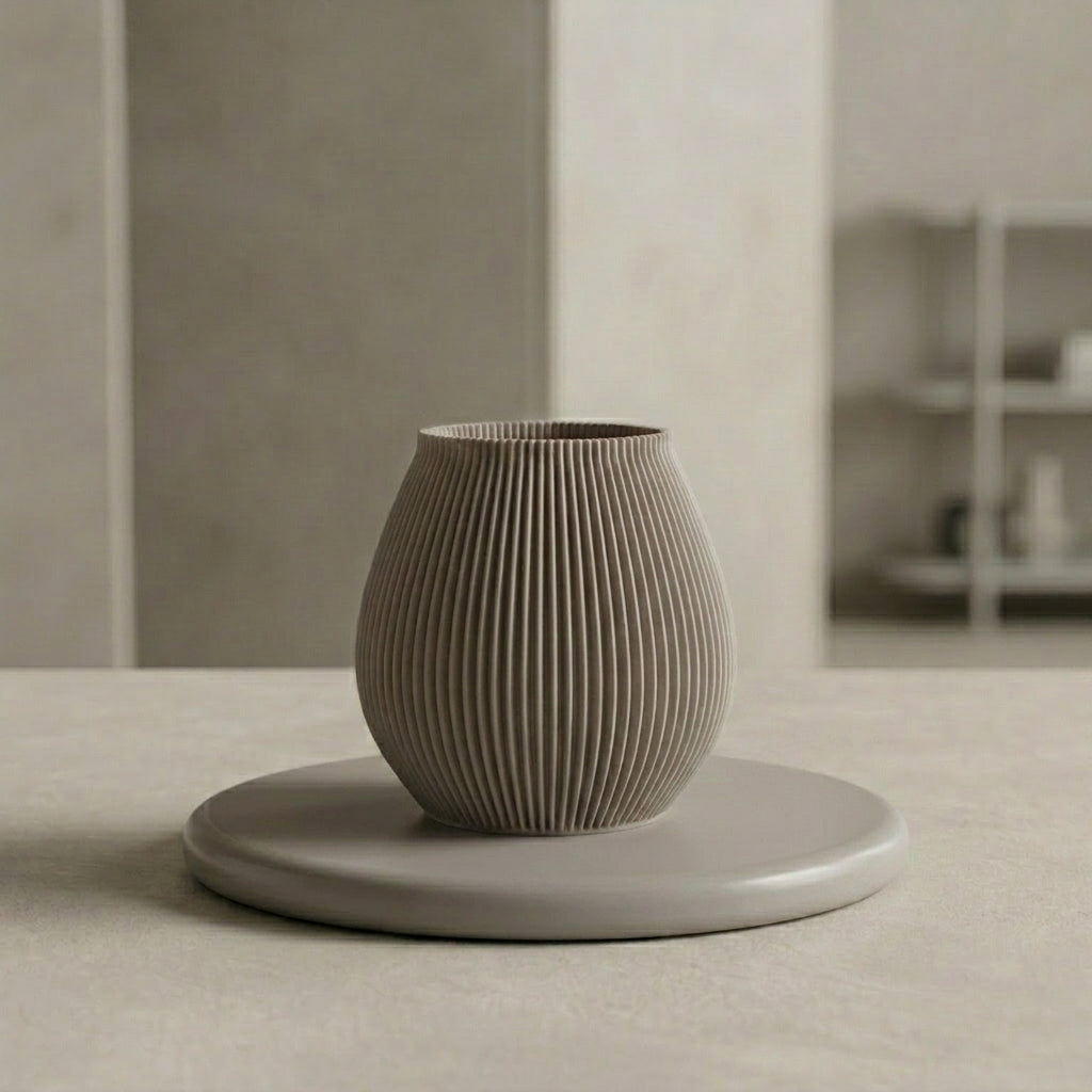Vase Orba in der Farbe Kieselgrau