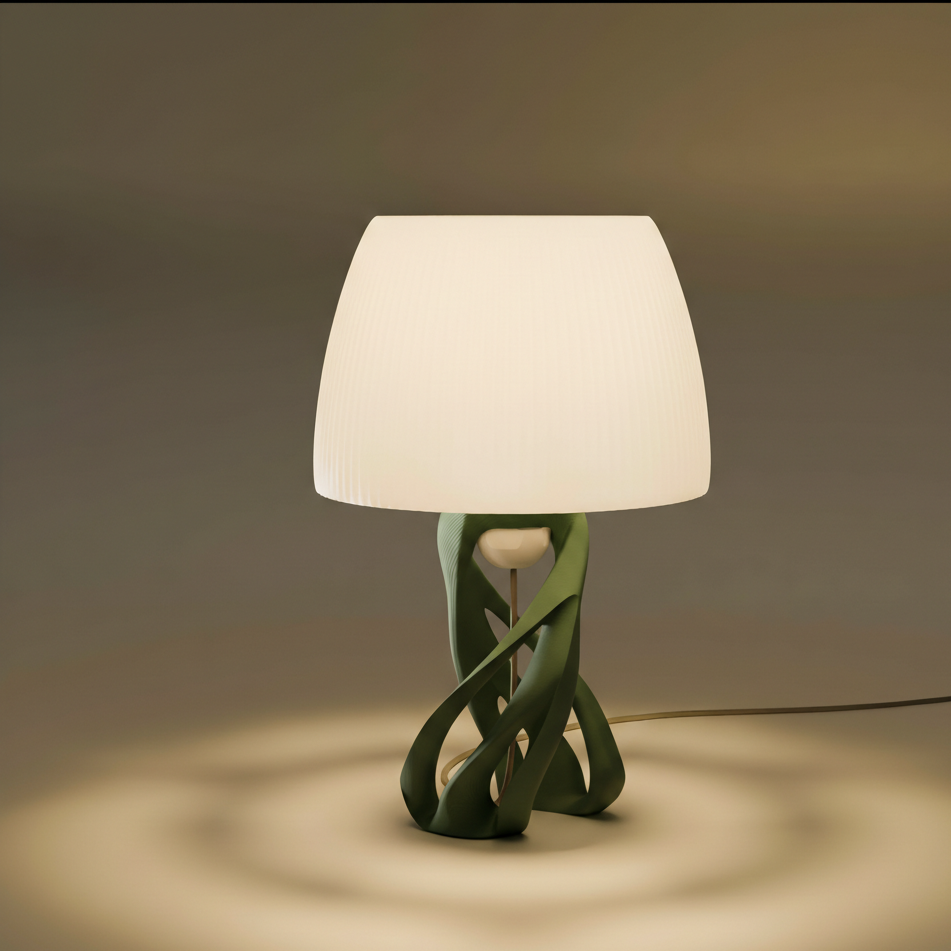 Tischlampe Spyra in Farbe Olive
