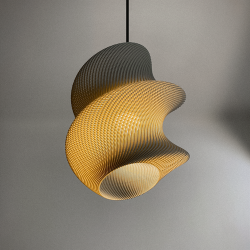 Hängeleuchte Victoria von distinct. – 3D-gedruckte Pendelleuchte mit geriffeltem Design