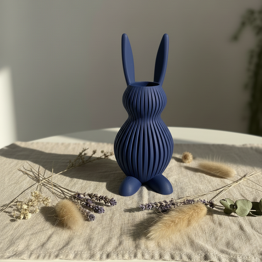 Vase Hase in Farbe Ocean
