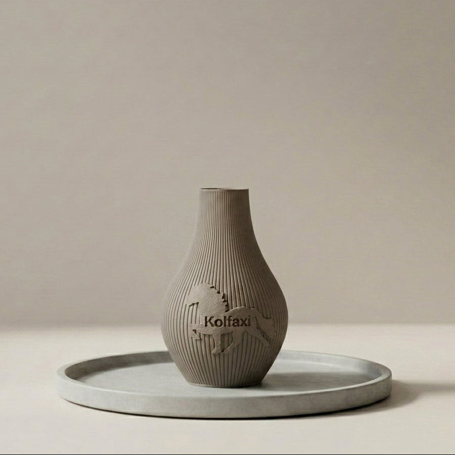 Vase Hekla in der Farbe Kieselgrau