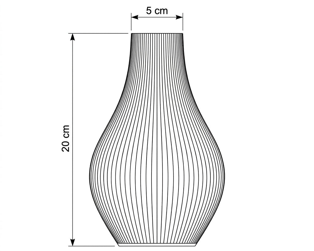 Größenübersicht der Vase Hekla von distinct.