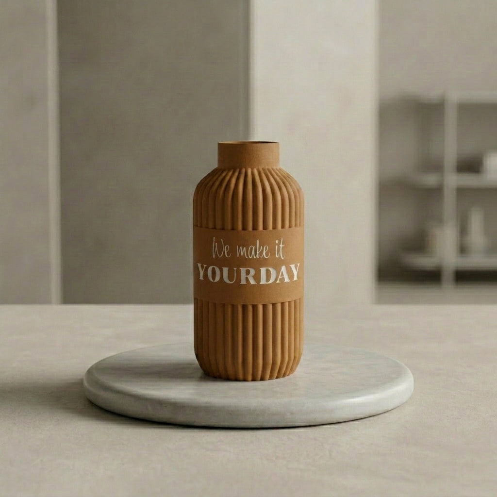 Vase Lume in der Farbe Karamell