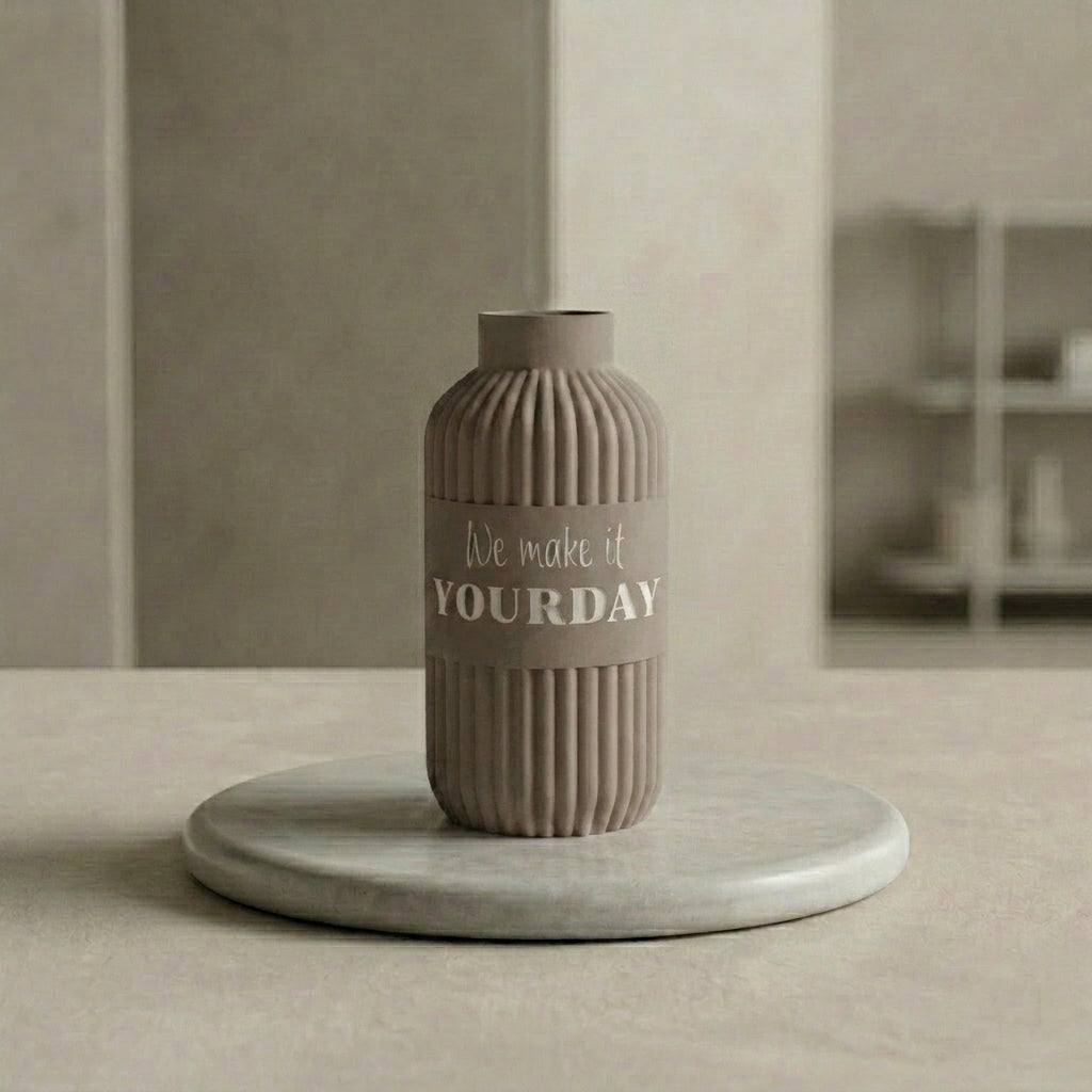 Vase Lume in der Farbe Kieselgrau