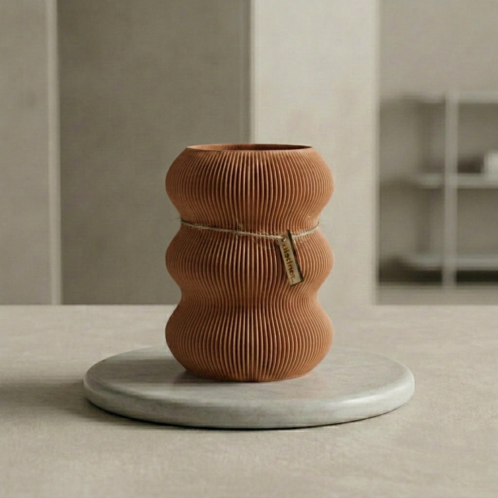 Vase Nami in der Farbe Karamell