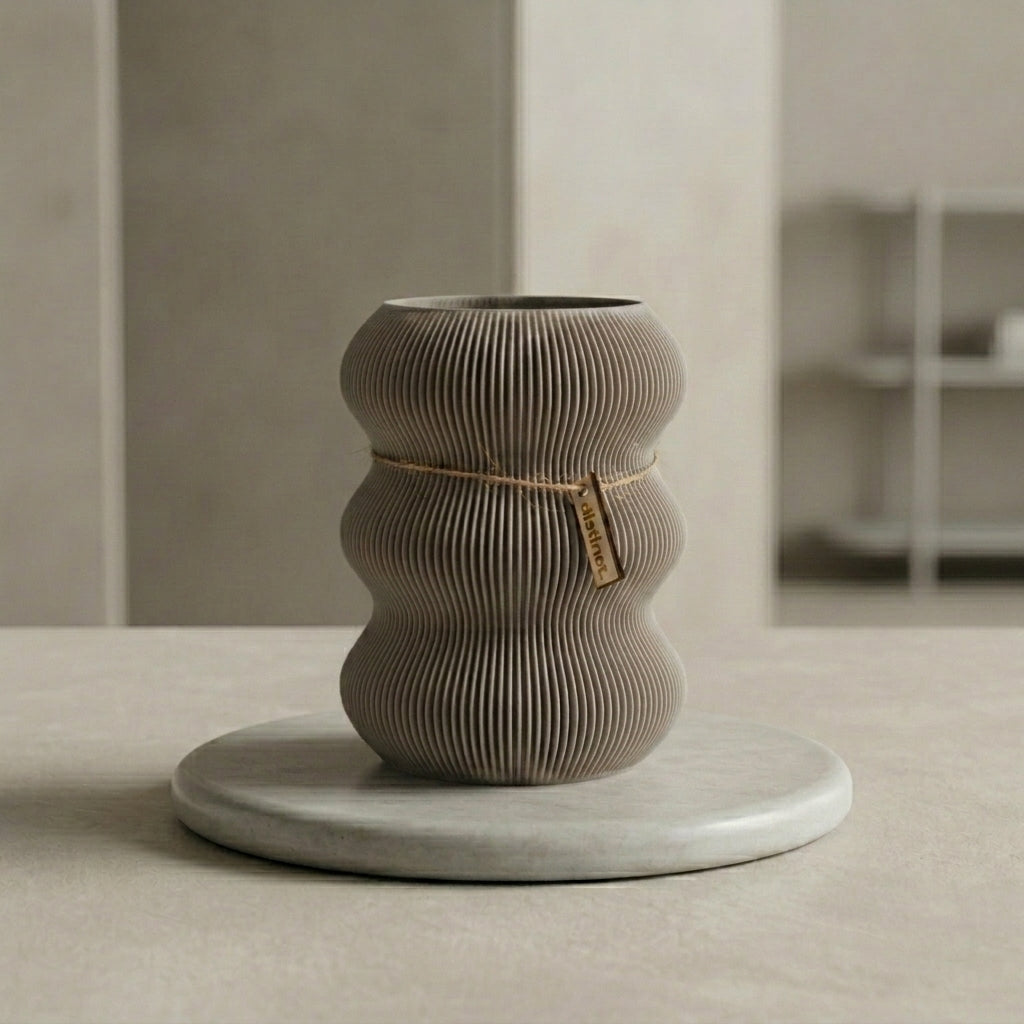 Vase Nami in der Farbe Kieselgrau