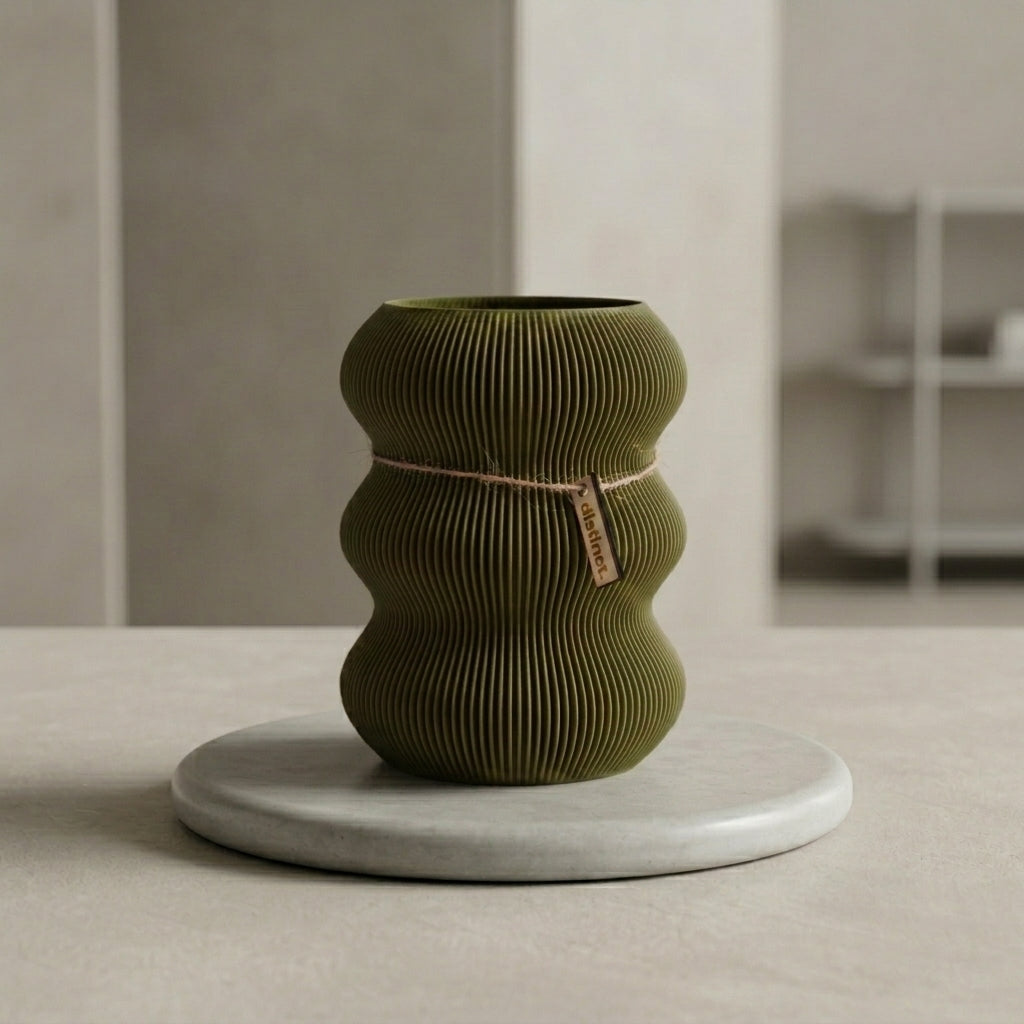 Vase Nami in der Farbe Olivgrün